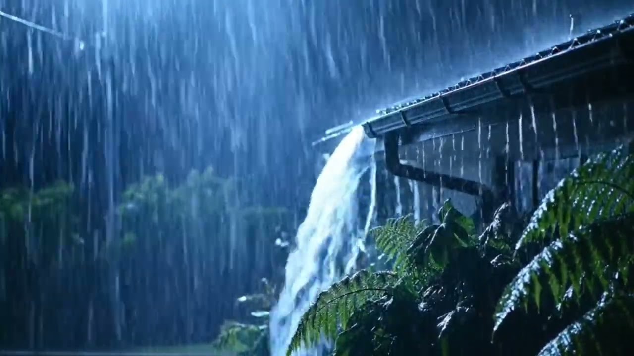 Rainstorm on Tin Roof: Heavy Rain and Thunder for Night Relaxation