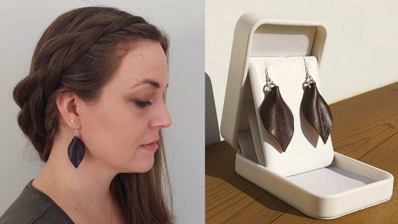 Leather Leaf Earrings - Free Template - Simple Gift Idea