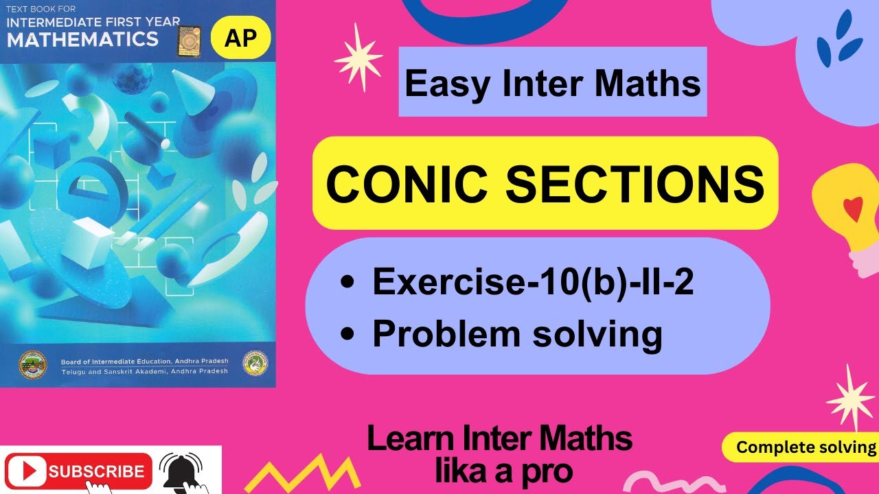 Chapter-10, Conic Sections Ex 10(b) -II-2 Prob Solv, 1st Year Inter Maths  @EasyInterMaths