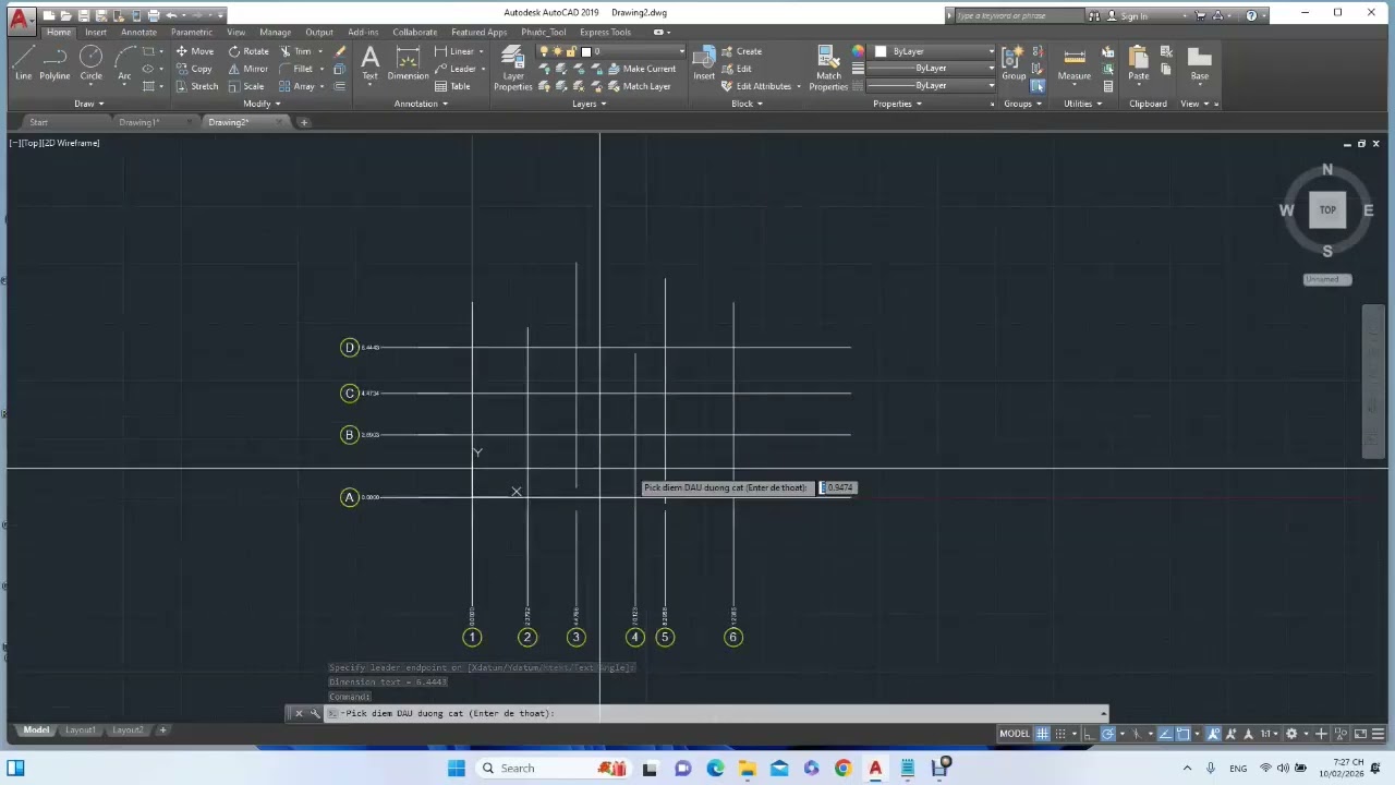 Construction Grid Layout Drawing Explained | Triển khai trục định vị công trình
