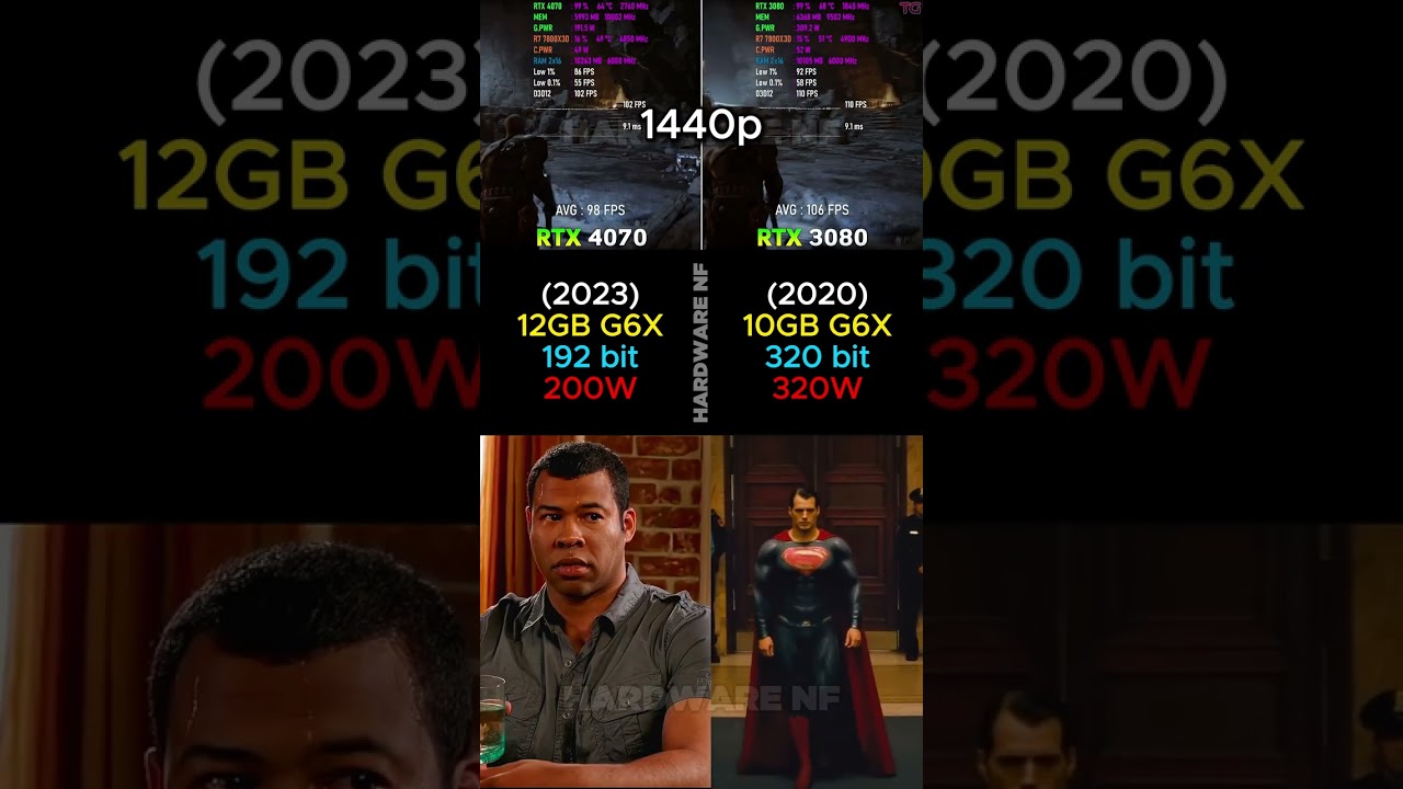 RTX 4070 VS RTX 3080 #shorts #pcgaming #pc #graphicscard #gpu #gaming #comparison