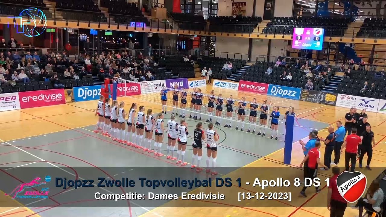 Volleybal Dames Eredivisie: Djopzz Zwolle Topvolleybal D1 - Apollo 8 D1 [13-12-2023]