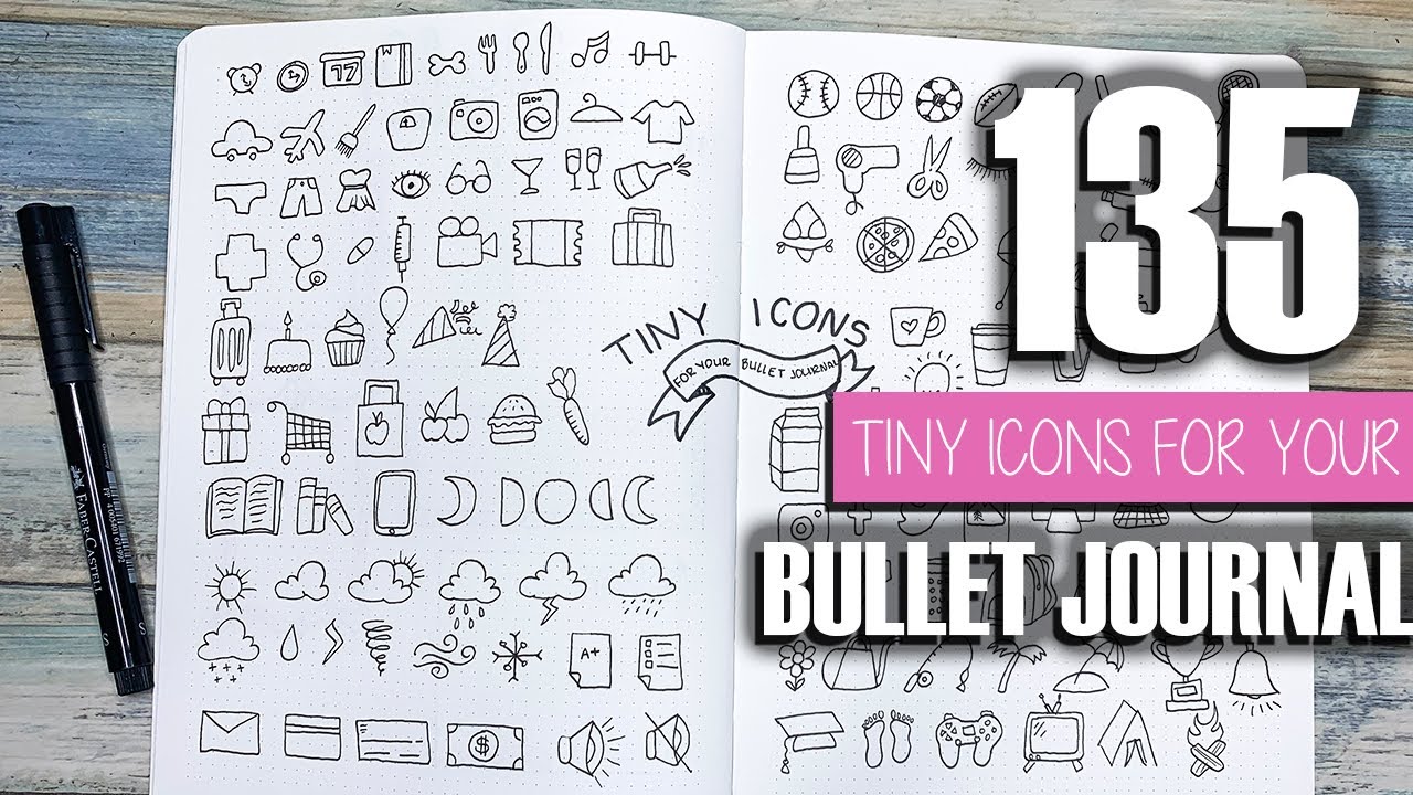 🌟135🌟 Doodle Icons for Your Bullet Journal or Planner