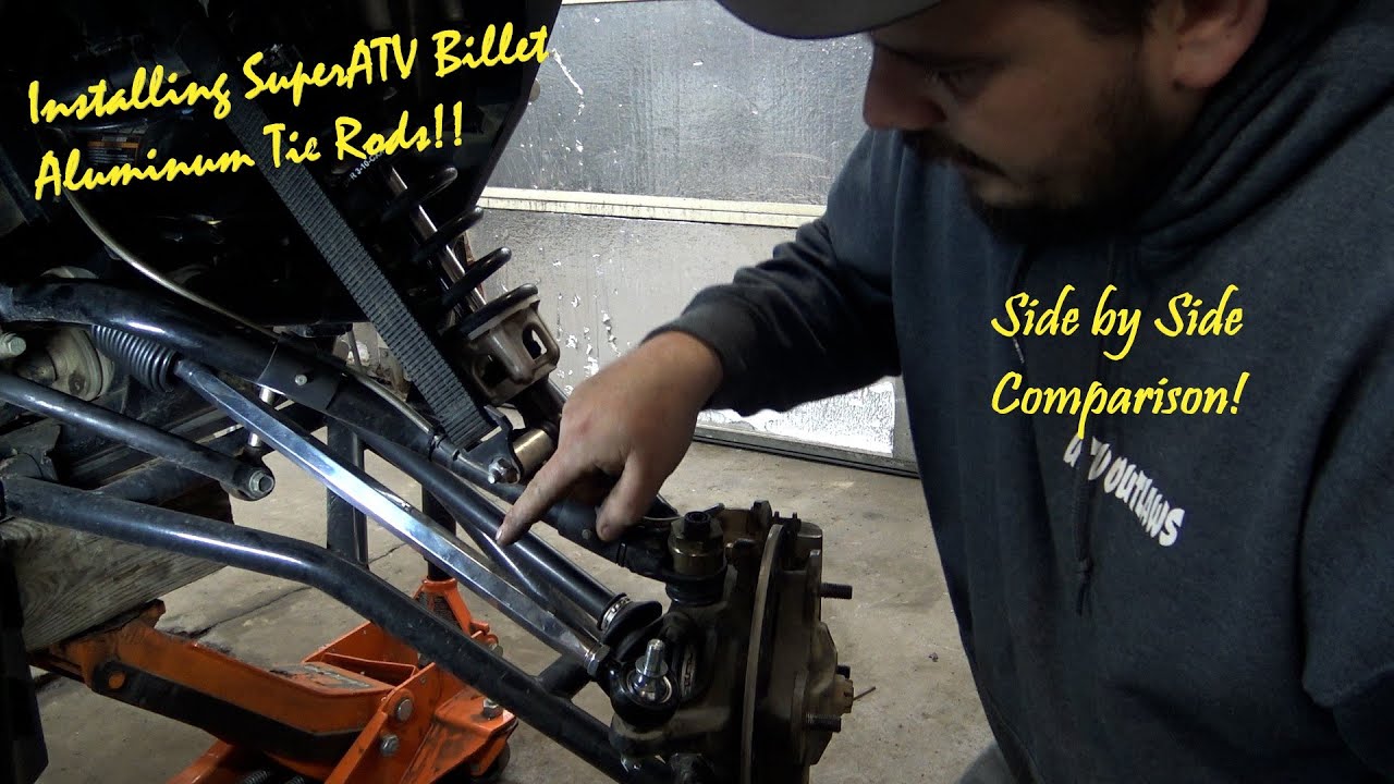 Installing SuperATV Billet Aluminum Tie Rods On A RZR Turbo!!