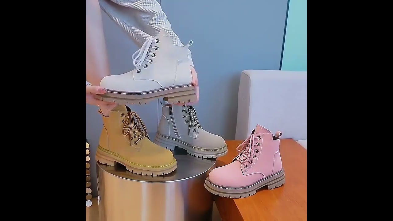 Women's Ankle Boots Large Size Platform Women's Short Boots Hot Genuine Leather Thick-soled Ladies
