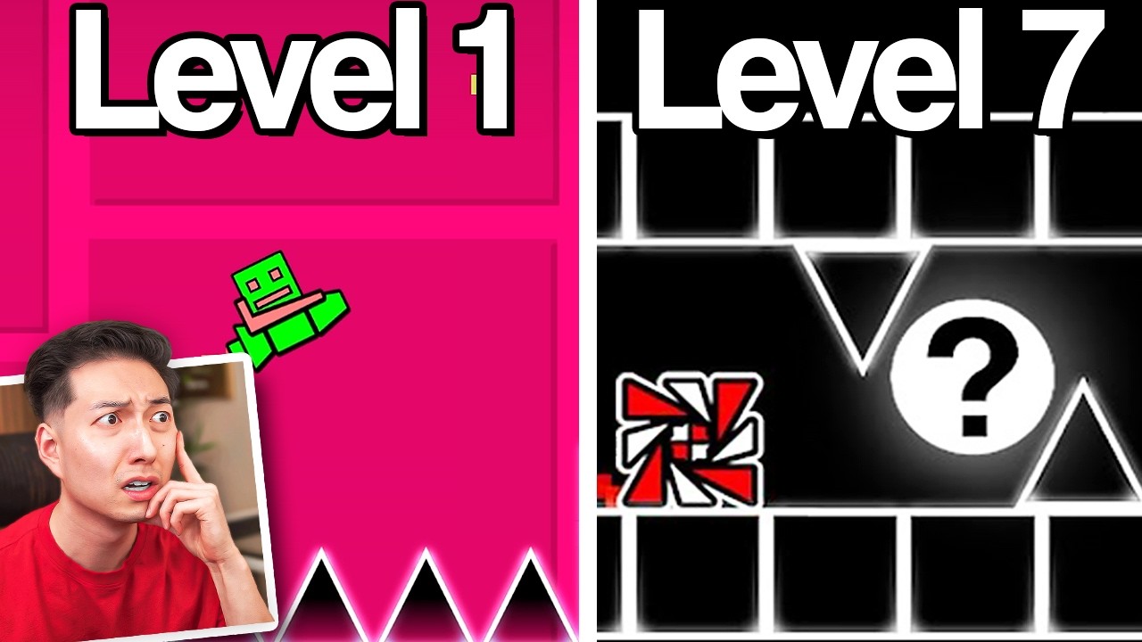 Reacting to The 7 Levels of Geometry Dash