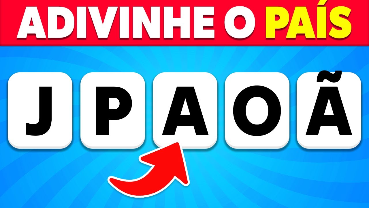 Adivinhe o País pelo Nome Embaralhado | Fácil, Médio, Difícil, Impossível | Quiz de Países