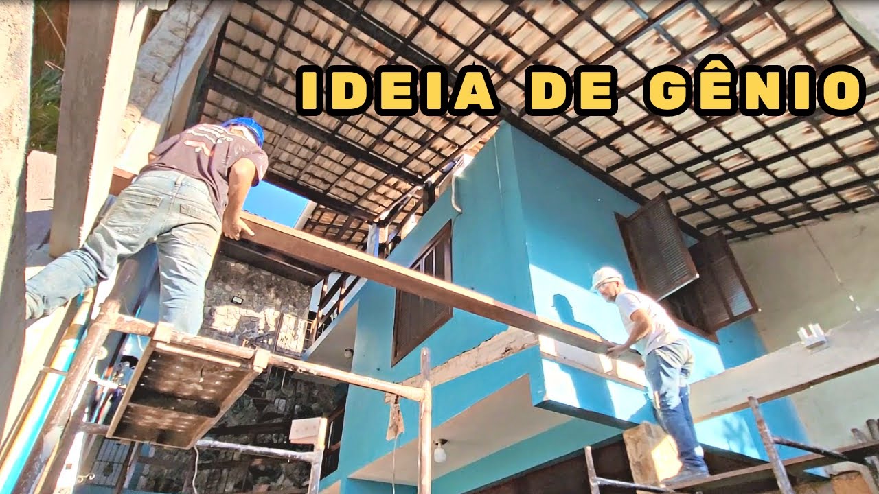 PEDREIRO FAZ VARANDA EM MADEIRA CUSTOMIZADA! VEJA QUE IDEIA DE GÊNIO!