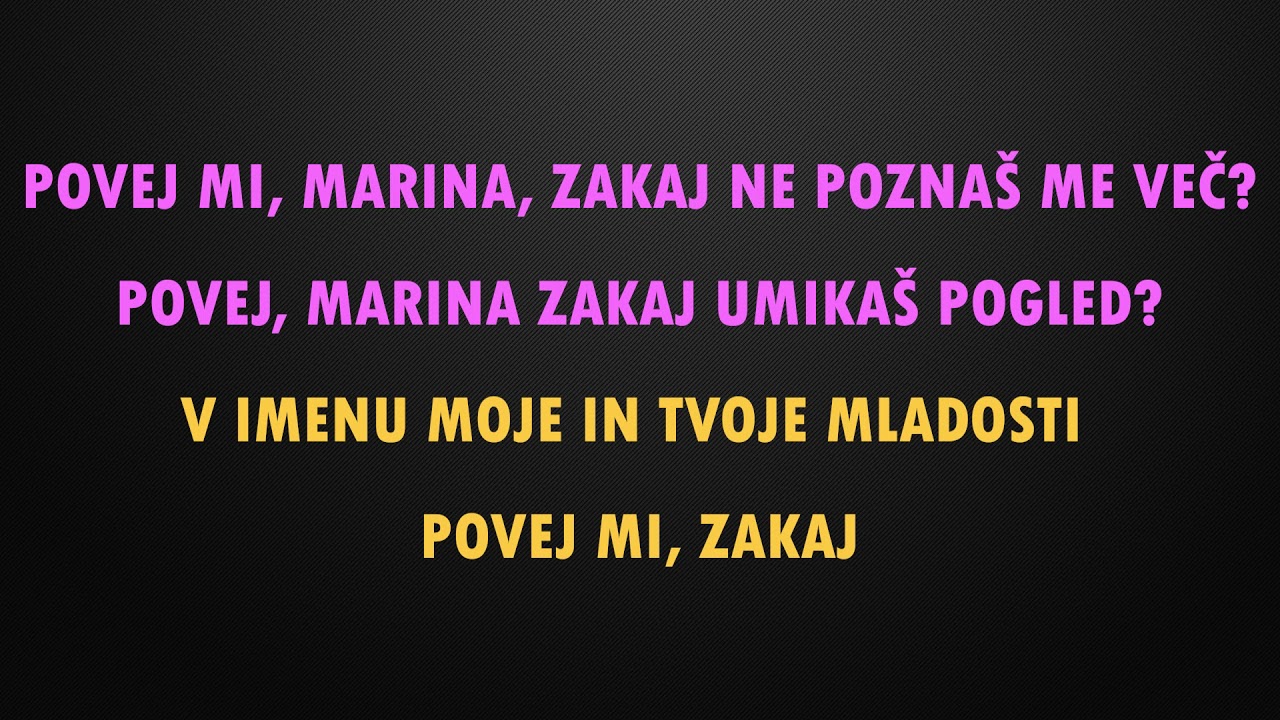 Don Juan - POVEJ MI MARINA | Besedilo, Tekst, Lyrics