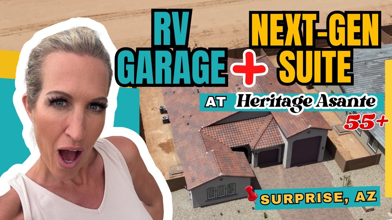 Next-Gen Living in Surprise AZ 🏡 | 🚐RV Garage + Guest Suite in Heritage Asante! | 55+ Community
