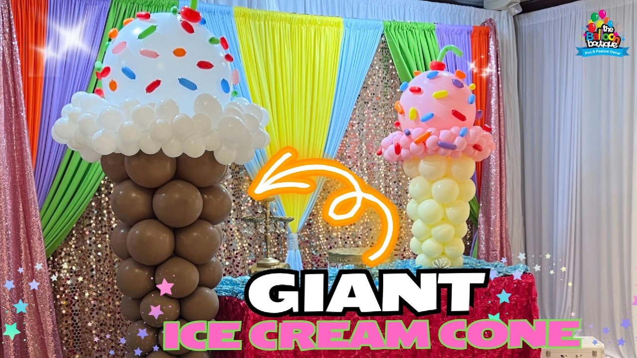Giant Ice Cream Cone Balloon Column | Fun & Easy