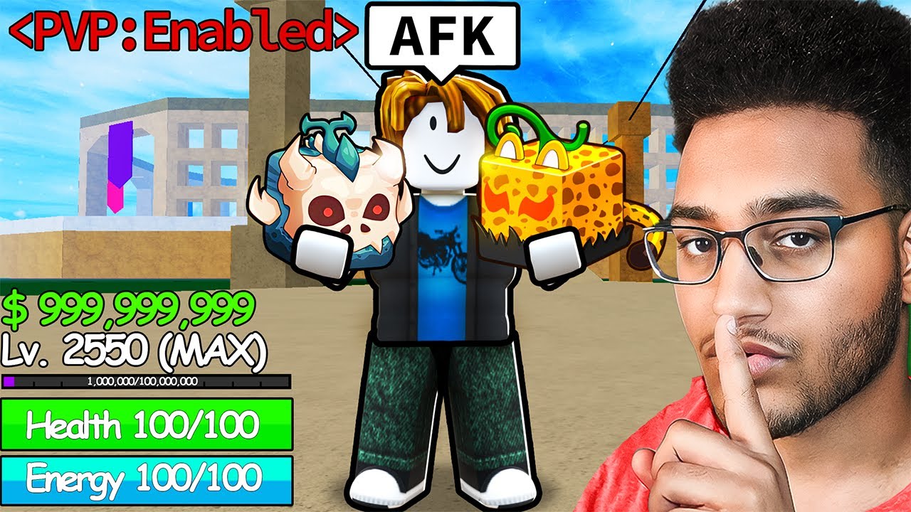 Pretending To Be AFK Holding LEGENDARY Fruits in Blox Fruits