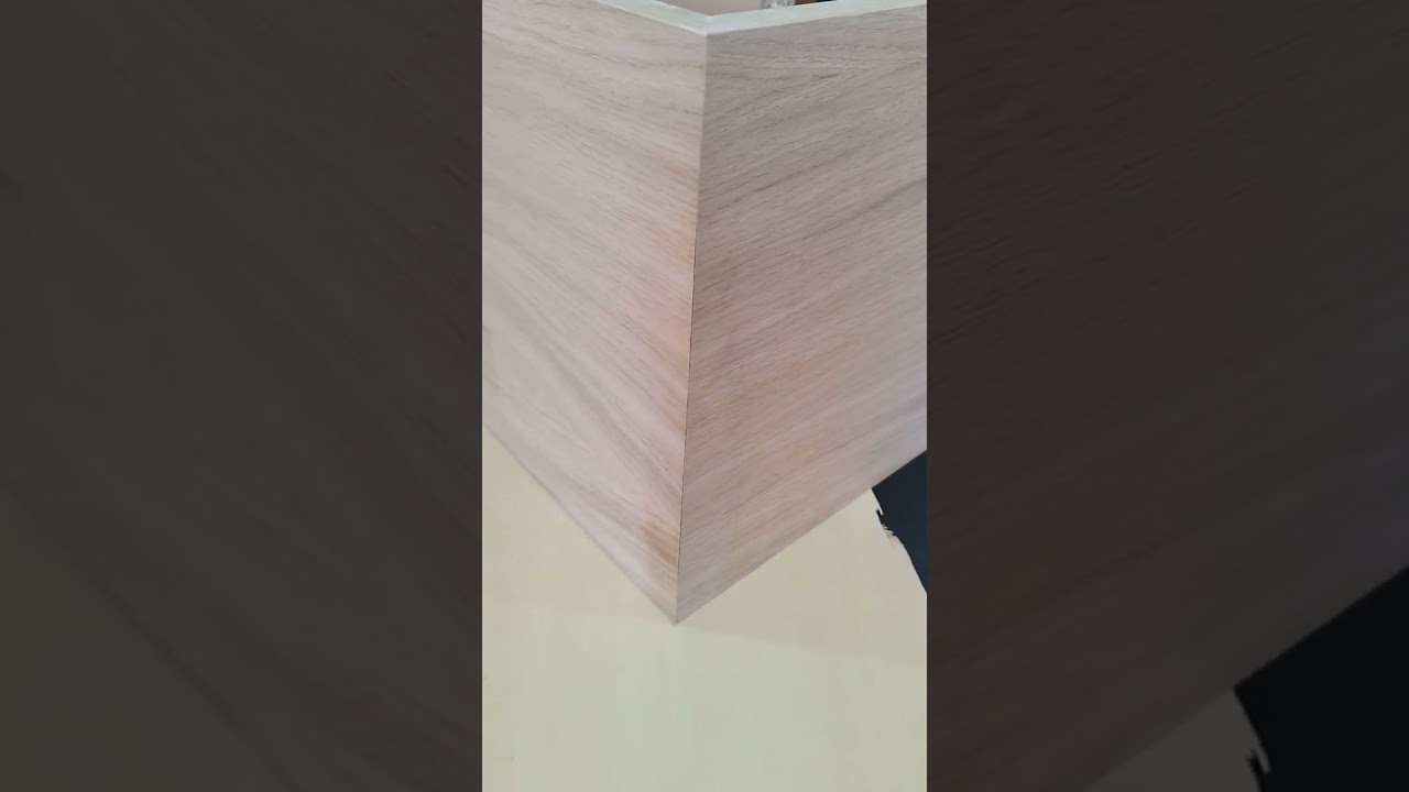 Resultado de uni&oacute;n de tableros a inglete. #wood . #woodworking