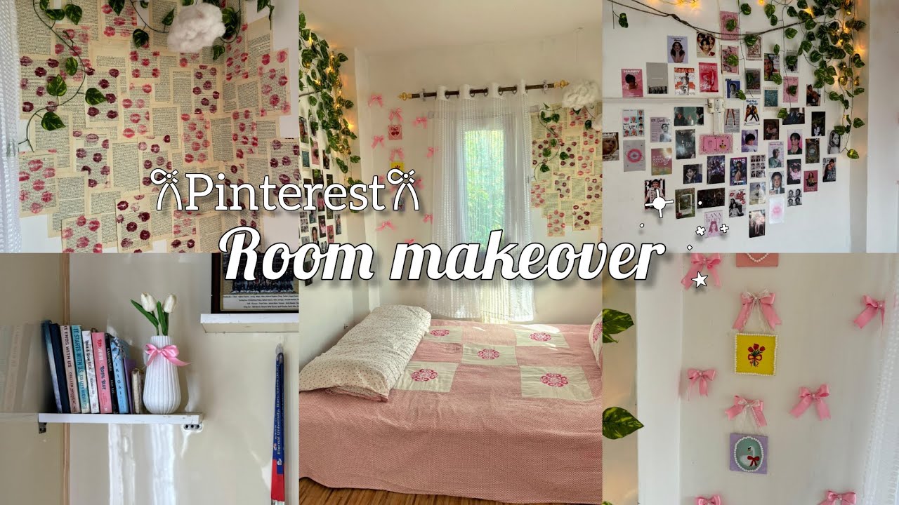 Room makeover✨️🎀/under budget💸🌷/aesthetic and cozy room🫧🌱/ Pinterest inspired☁️/indian room makeover