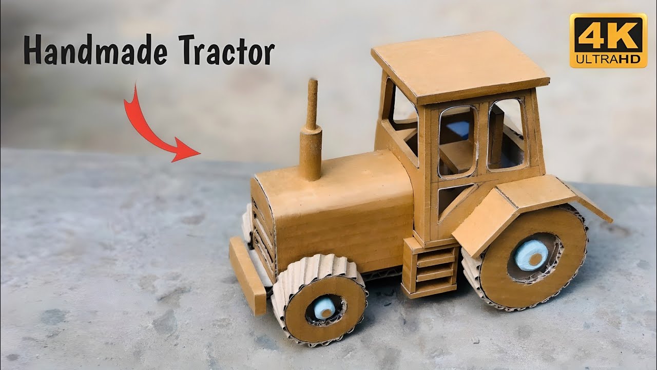 Mini Tractor Making with Cardboard | DIY Craft Idea