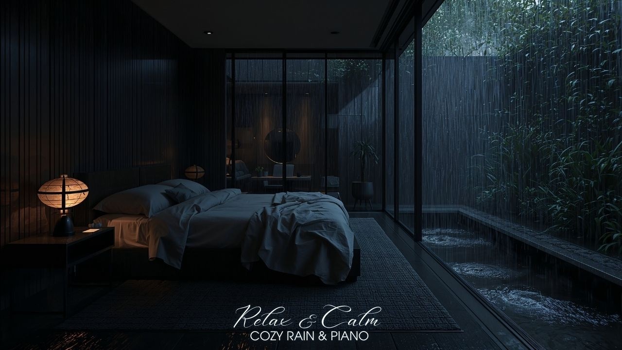 Rain Against Glass & Soft Piano 24/7 🌧️ | Fall Asleep Fast, Insomnia Relief, Deep Sleep Sounds