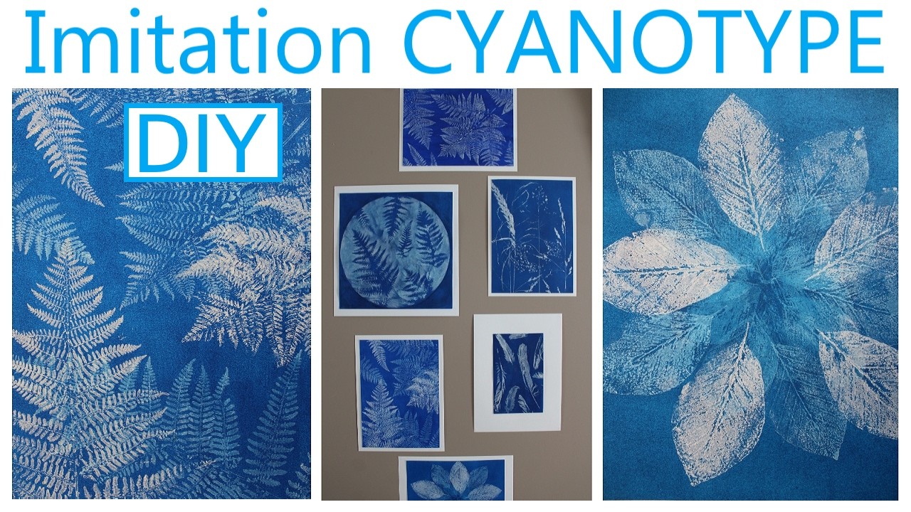 DIY IMITATION DE CYANOTYPE FACILE AVEC DE LA PEINTURE ACRYLIQUE