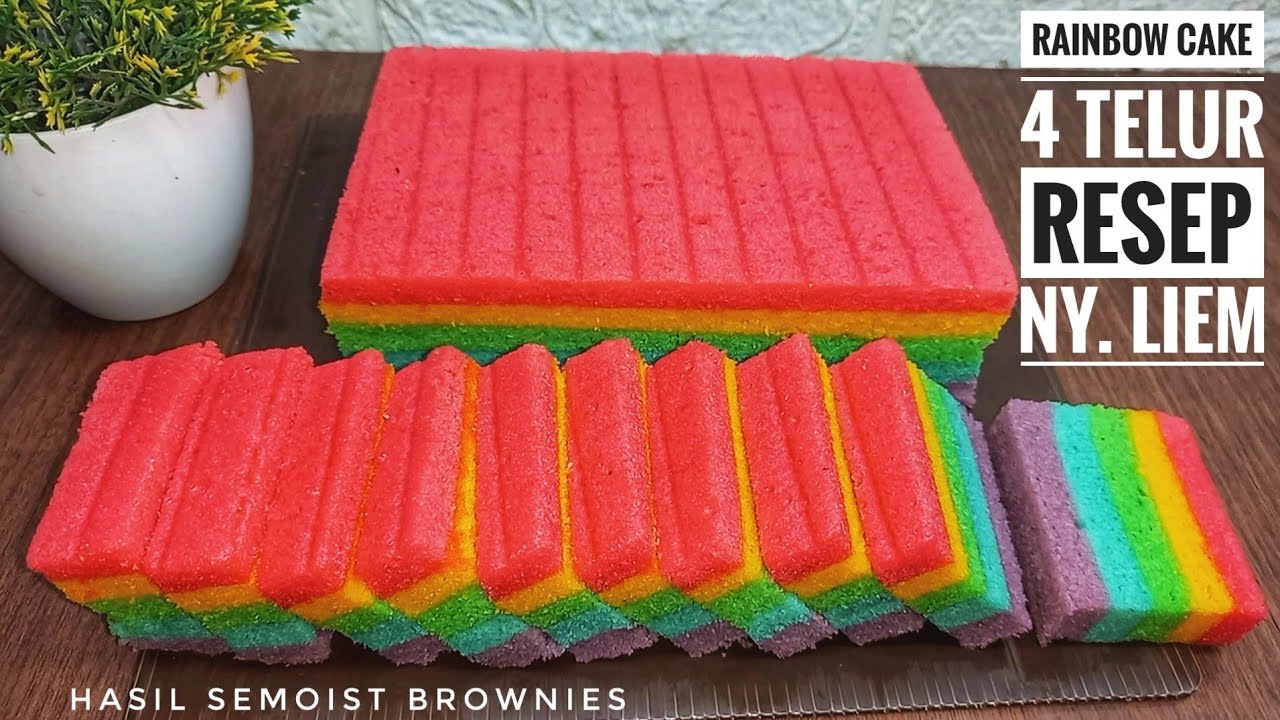 Rainbow Cake 4 Telur Resep Ny.Liem