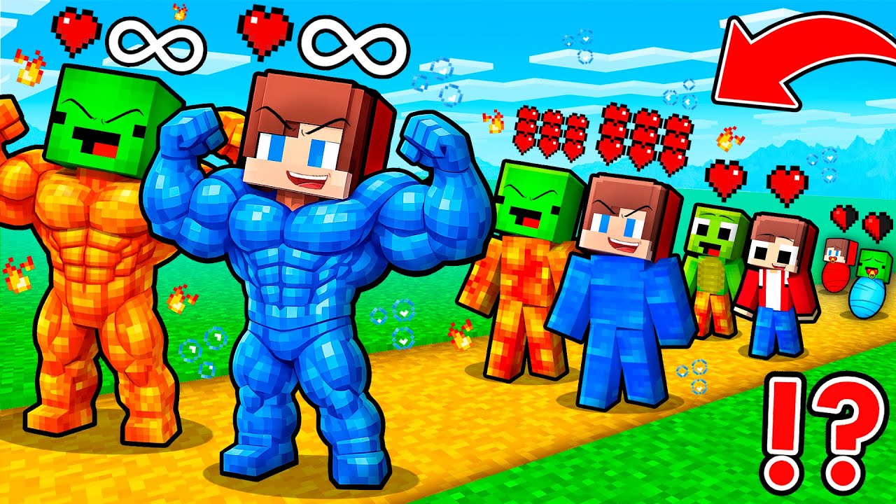 JJ and Mikey : ELEMENTAL Life Cycle Evolution Battle - Maizen in Minecraft ! (Maizen)