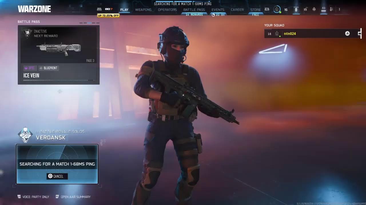 Playing COD Warfare late gaming