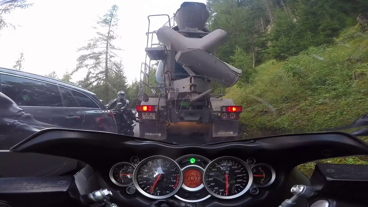 Hayabusa touring from Stelvio Pass into Switzerland
