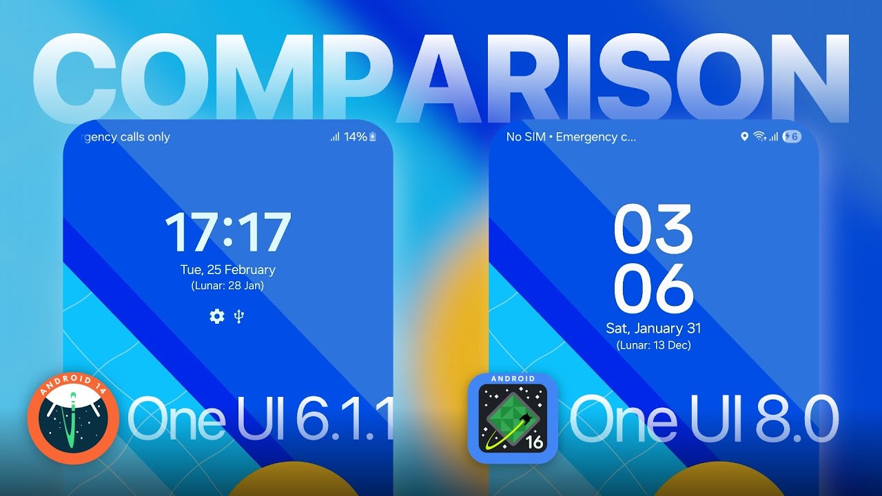Comparison: One UI 6.1.1 vs One UI 8.0