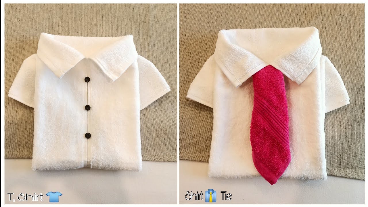 towel art shirt and t shirt | how to fold  t-shirt or shirt | towel decoration ideas | towel art