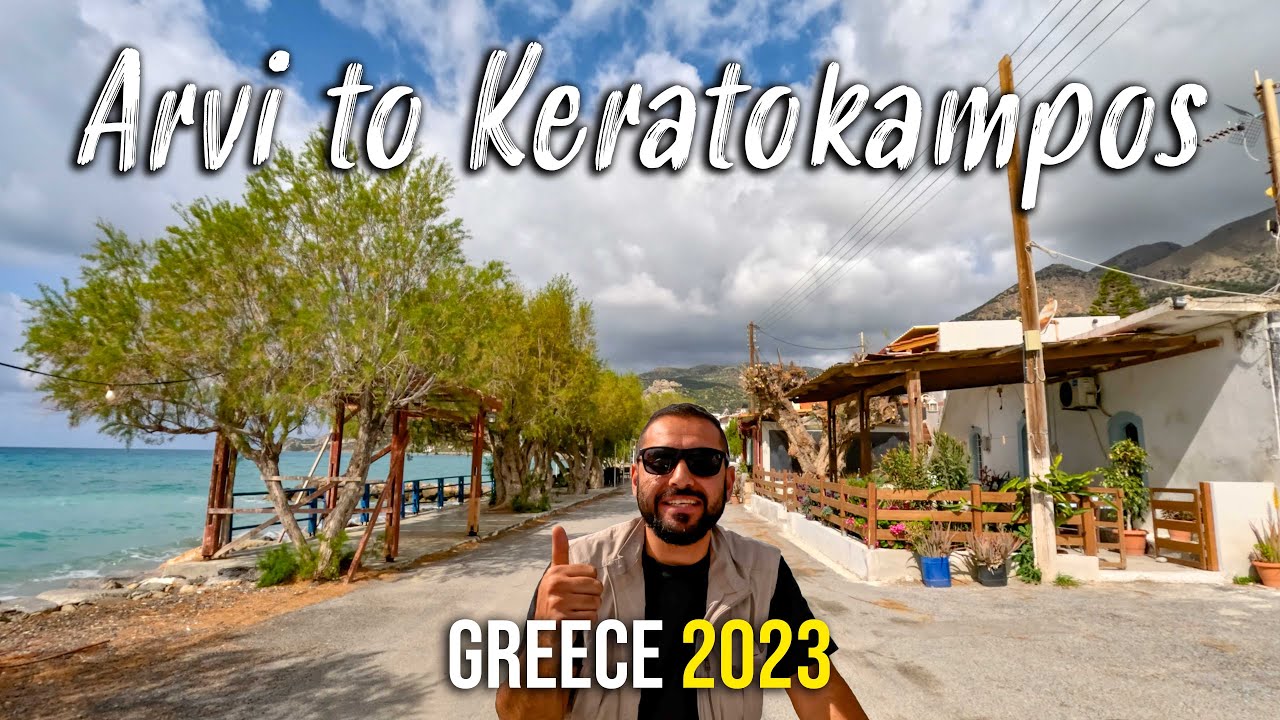 Driving from Arvi to Keratokampos, south of Crete, Kreta, Greece 2023, road trip