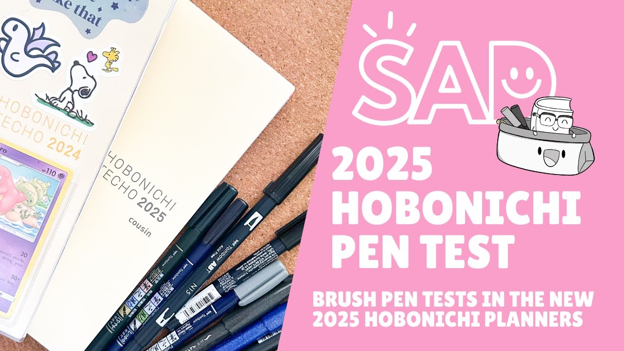 2025 Hobonichi Pen Test : Cousin, A6 Techo, Weeks Mega, A6 Five Year