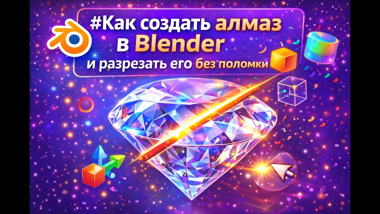 Как создать алмаз в Blender и разрезать его без поломки геометрии