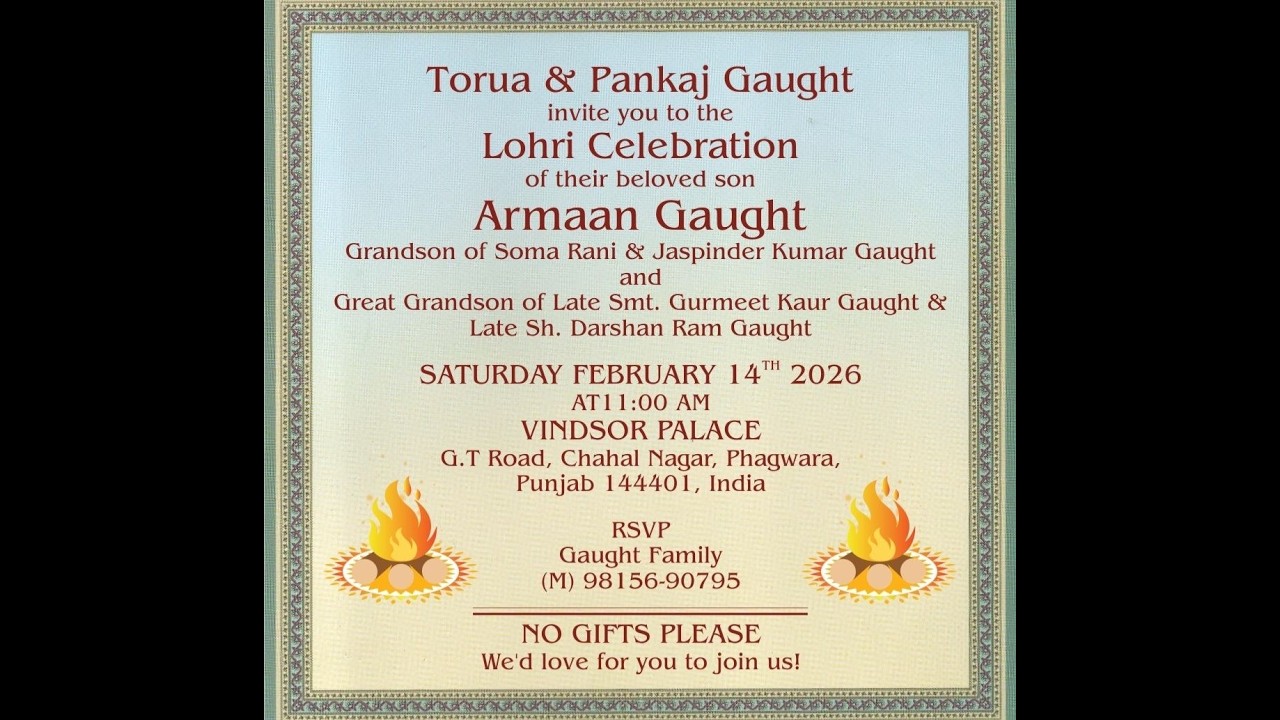 LOHRHI CELEBRATION..AARMAAN GAUGHT ...GAUGHT FAMILY MEHTAN ...VIDSOUR PALACE PHAGWARA
