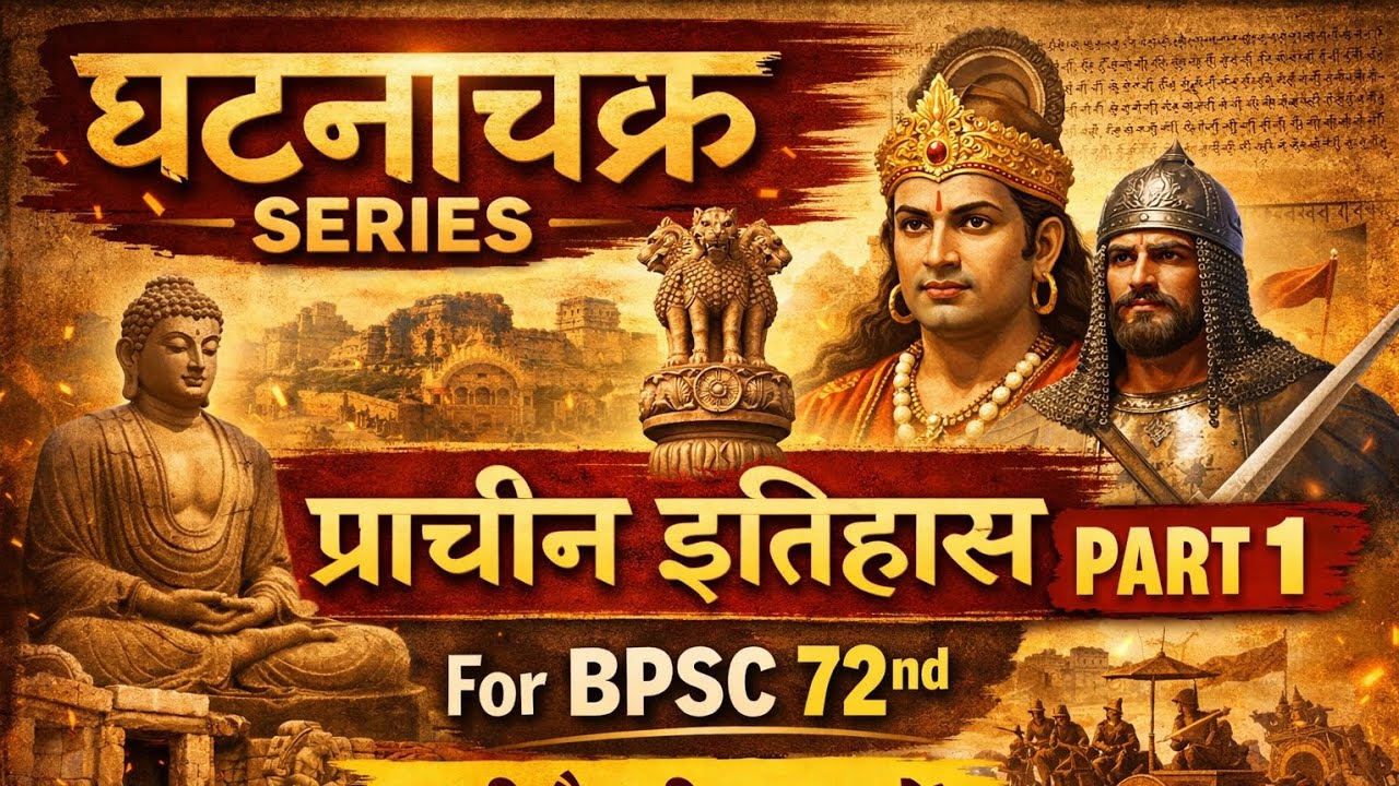 घटनाचक्र Series || प्राचीन इतिहास Part -1 for BPSC 72nd