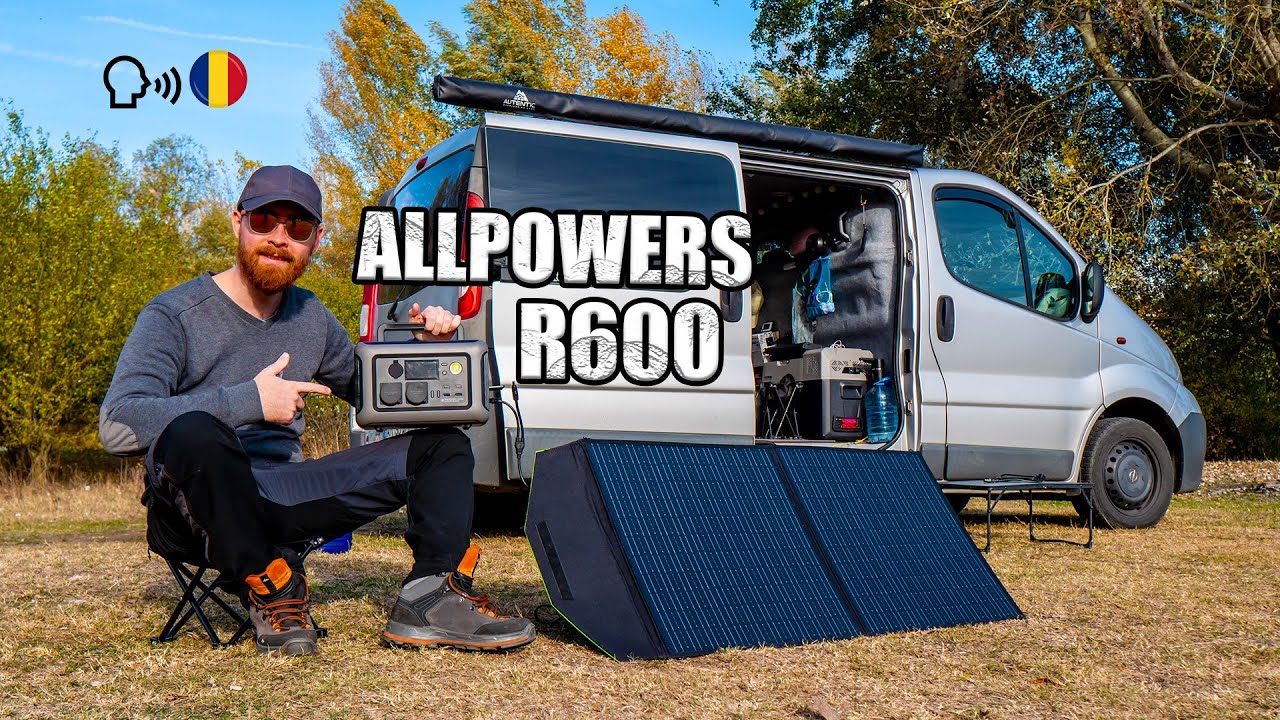 AllPowers R600 cu 300Wh, 600W continuu si panou solar pliabil de 100W