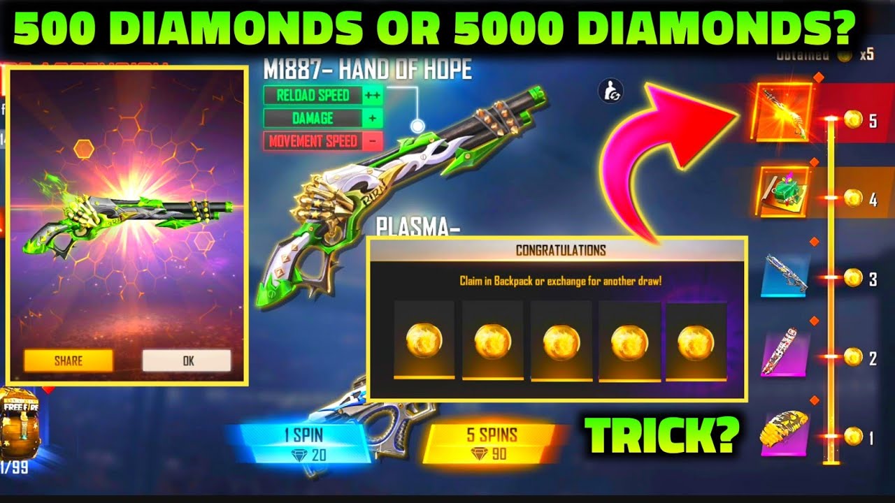 NEW M1887 SKIN FREE FIRE | NEW EVENT FREE FIRE | HAND OF HOPE M1887 EVENT IN FREE FIRE