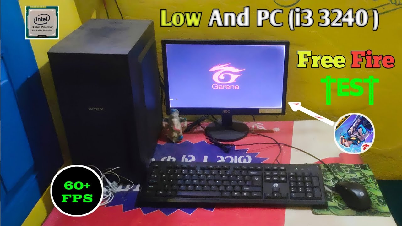 Low And PC (i3 3240 processor) Free Fire Test (FPS 60+) 🔥 BlueStack 5 Android 11 64 bit