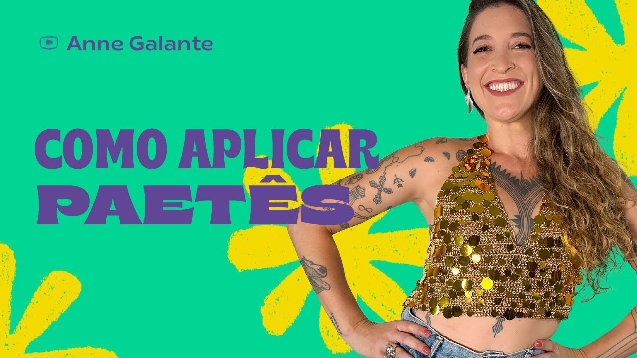 Como aplicar paetês em crochê sem costura PASSO A PASSO | Como aplicar paetês | Anne Galante