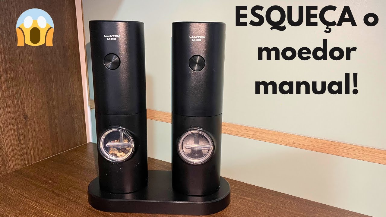 🔥 Moedor Elétrico de Sal e Pimenta – O KIT que vai transformar sua cozinha! 🍽️💨