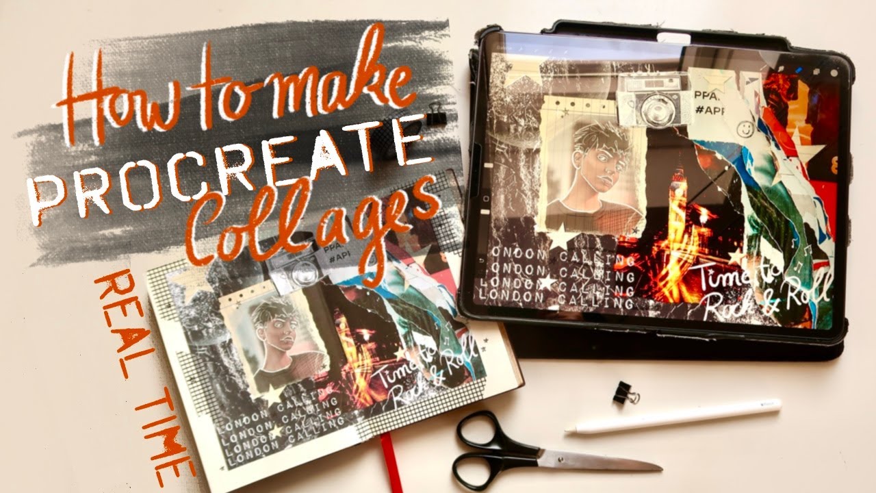 How to create Procreate Collages • REAL TIME • mess free Art & Creativity
