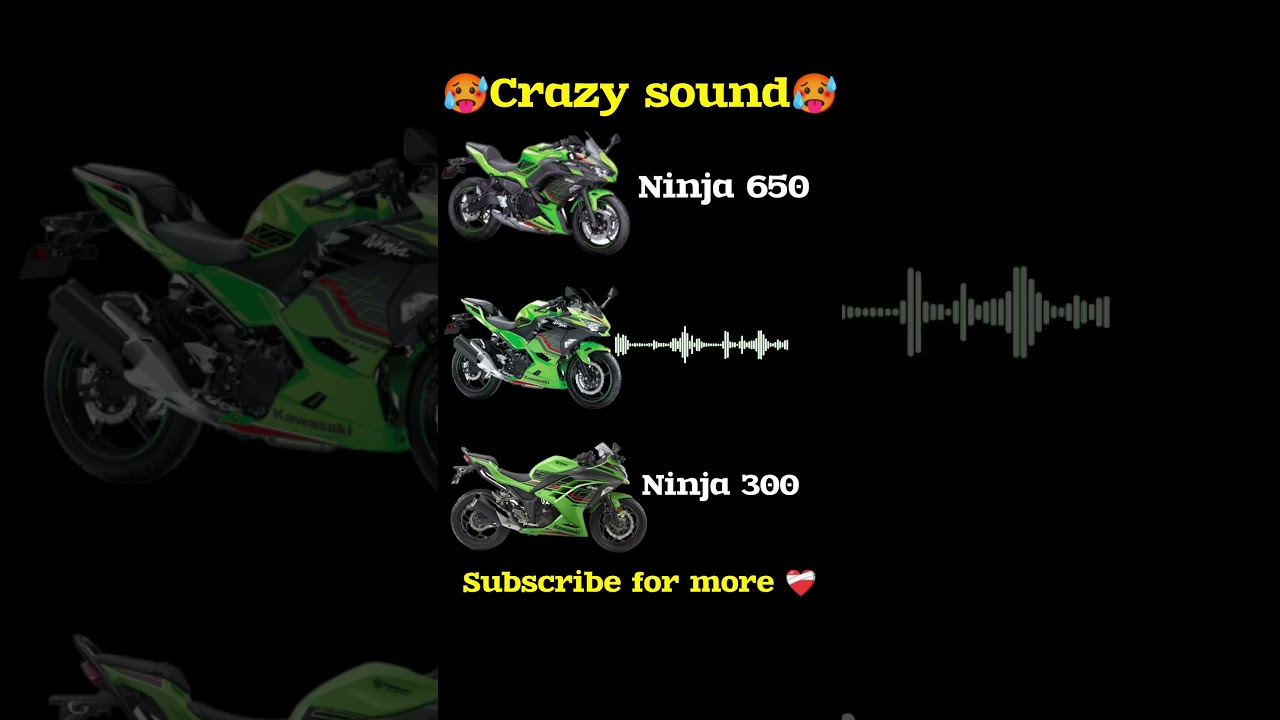 Kawasaki ninja 650 vs ninja 400  vs 300 exhaust sound 😱🤯#kawasakininja #ninja650 #ninja400#ninja300