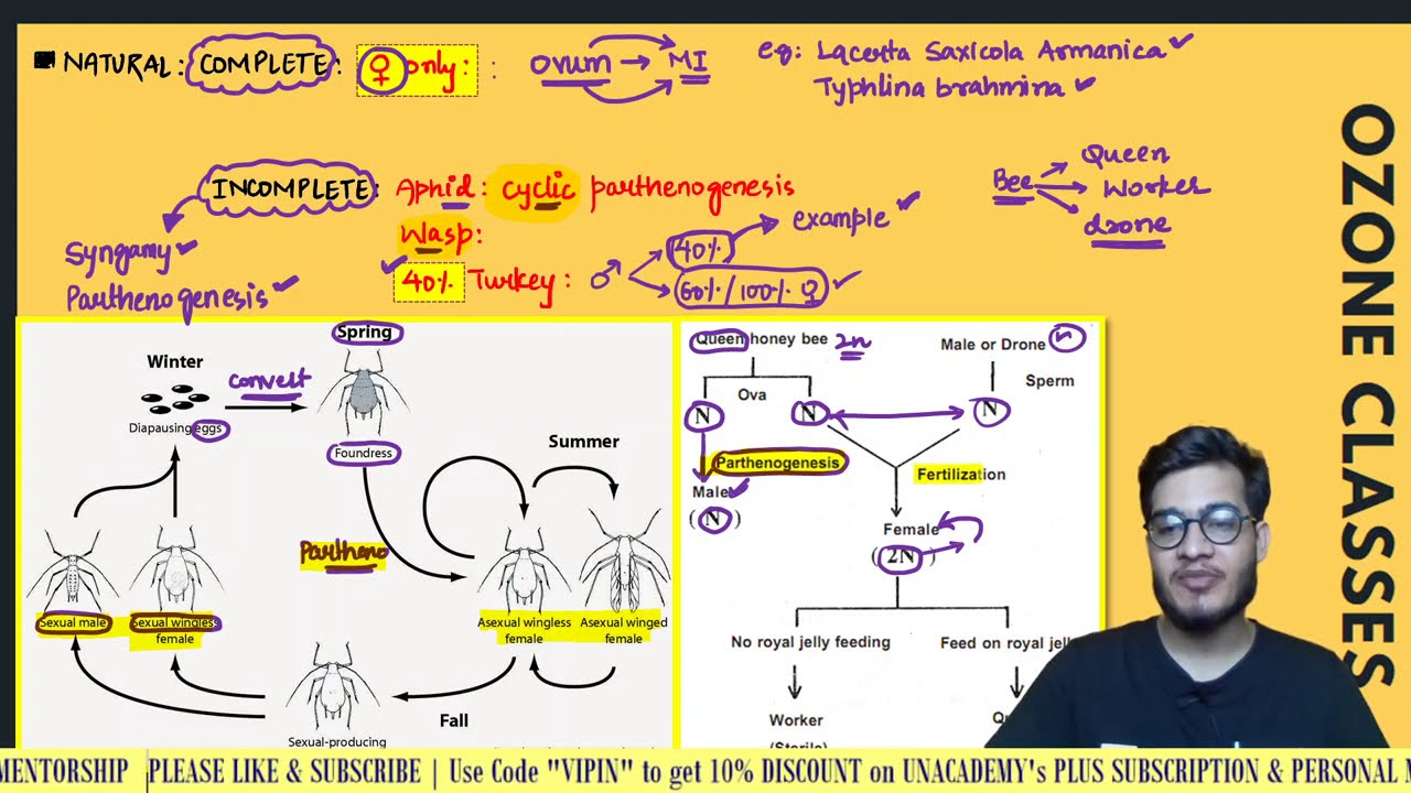 Natural Parthenogenesis & its Types: Complete, Incomplete & Paedogenetic | Extra Edge Lecture | NEET