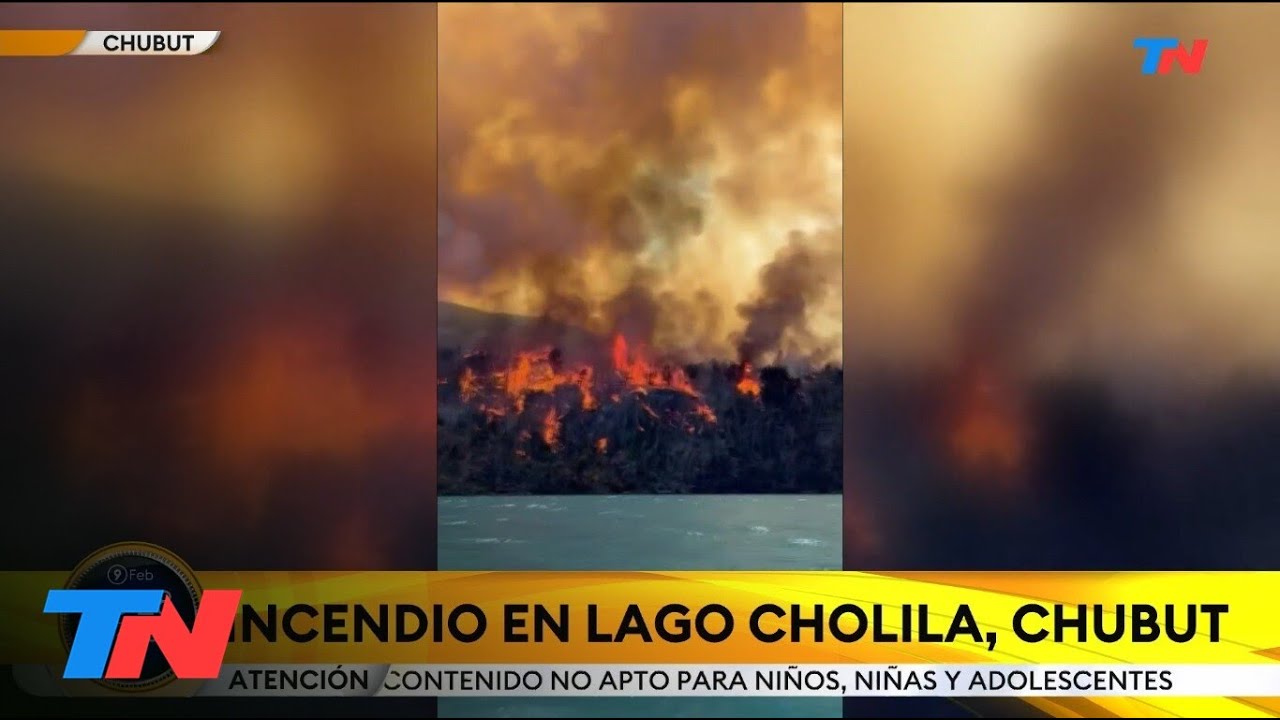 CHUBUT: Incendio en el Lago Cholila. Brigadistas trabajan en la evacuación del lugar