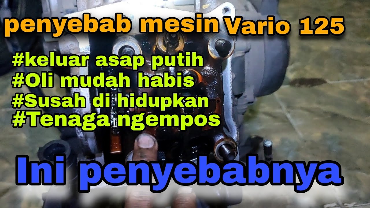 Penyebab honda vario125 mengeluarkan asap putih dari kenalpot ||HM otomotif