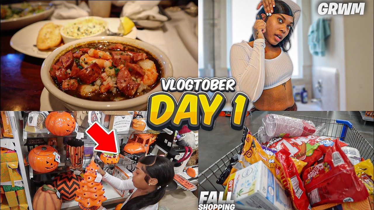 GRWM 💇🏽‍♀️ + FALL 🍂 SHOPPING 🎃🛍  (VLOGTOBER DAY 1 👻)