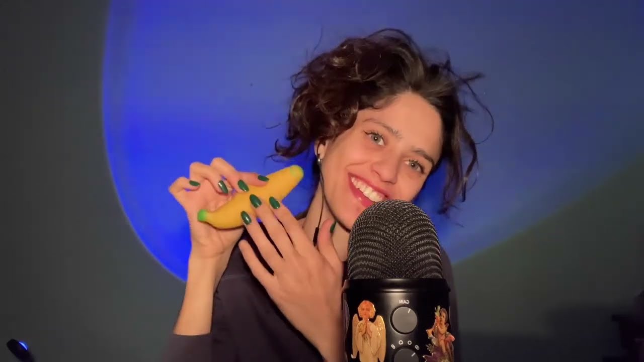 3 triggers y a dormir 🌈 (mic gripping, teeth tapping, banana de arena) ASMR