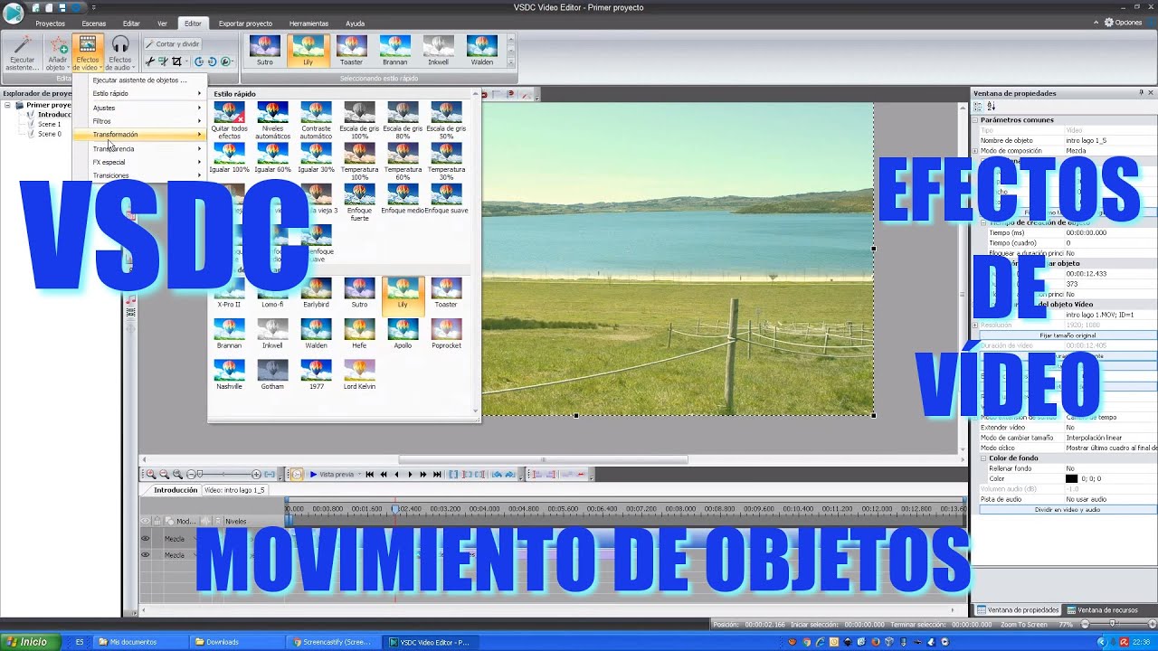 Edición de vídeo - VSDC Video Editor - Efectos de vídeo - Insertar imagen - Movimiento