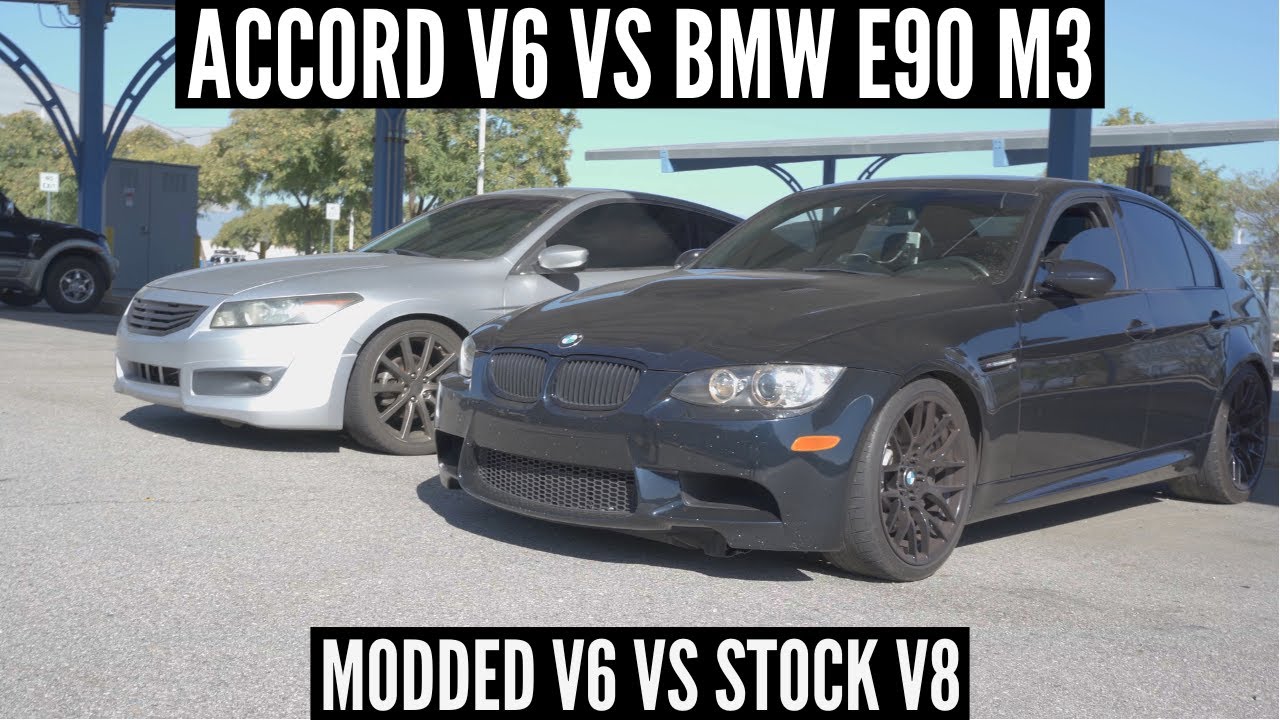 BOLT-ONS ACCORD V6 RACES STOCK BMW E90 M3! | 2008 Honda Accord V6 vs 2011 BMW M3 @abc.garage
