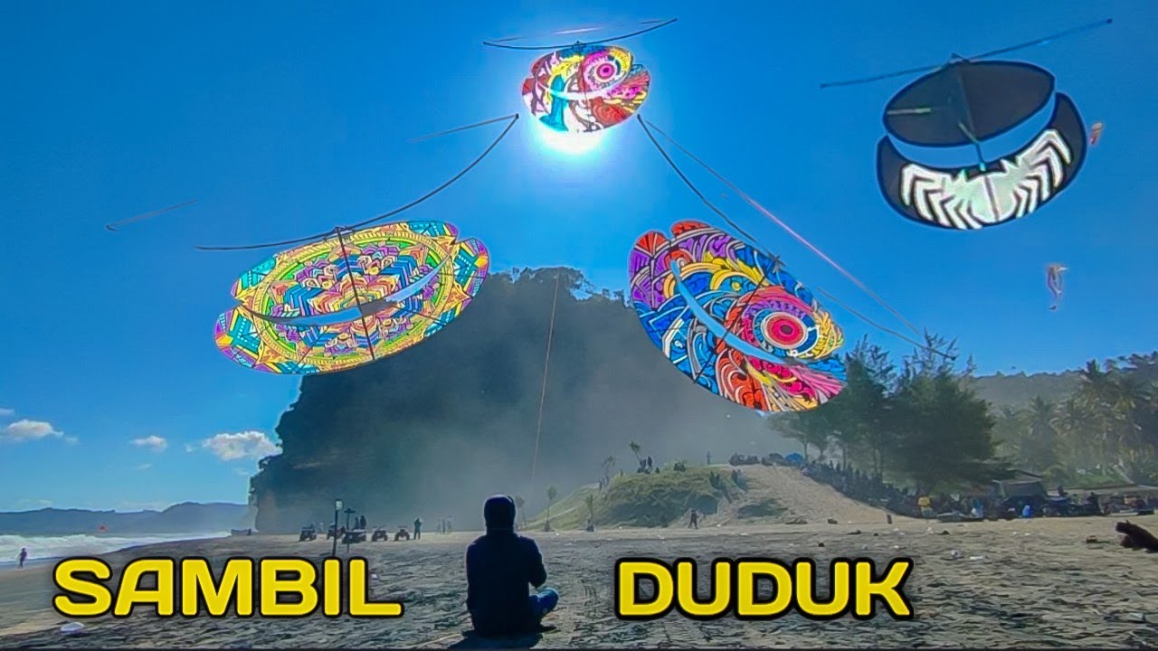 LOMBA LAYANGAN GAPANGAN DI PANTAI DLODO T.AGUNG Mas Rohman tunjukkan Skill penurunan sambil Duduk