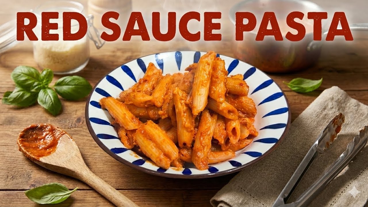 Restaurant Style Red Sauce Pasta at Home 🍝 | घर पर बनाएं रेस्टोरेंट जैसा पास्ता| #food #pasta 