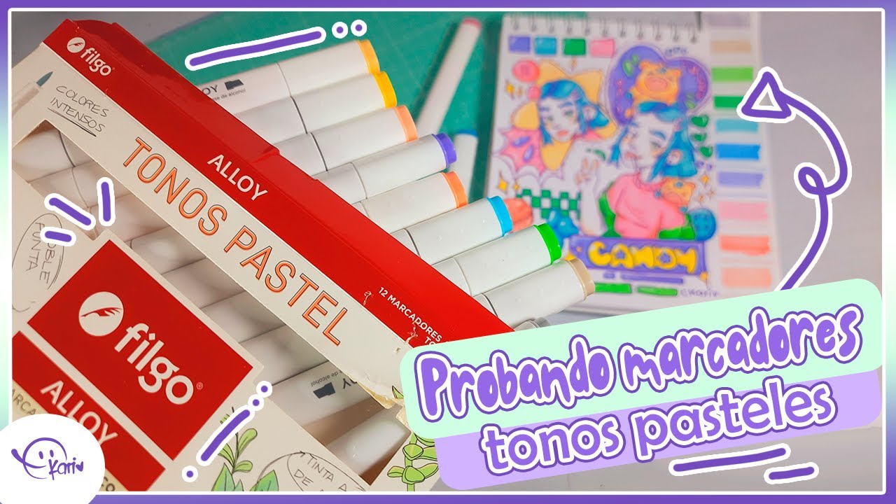 Probando los marcadores en tonos pasteles de FILGO, uso TODOS los colores!!