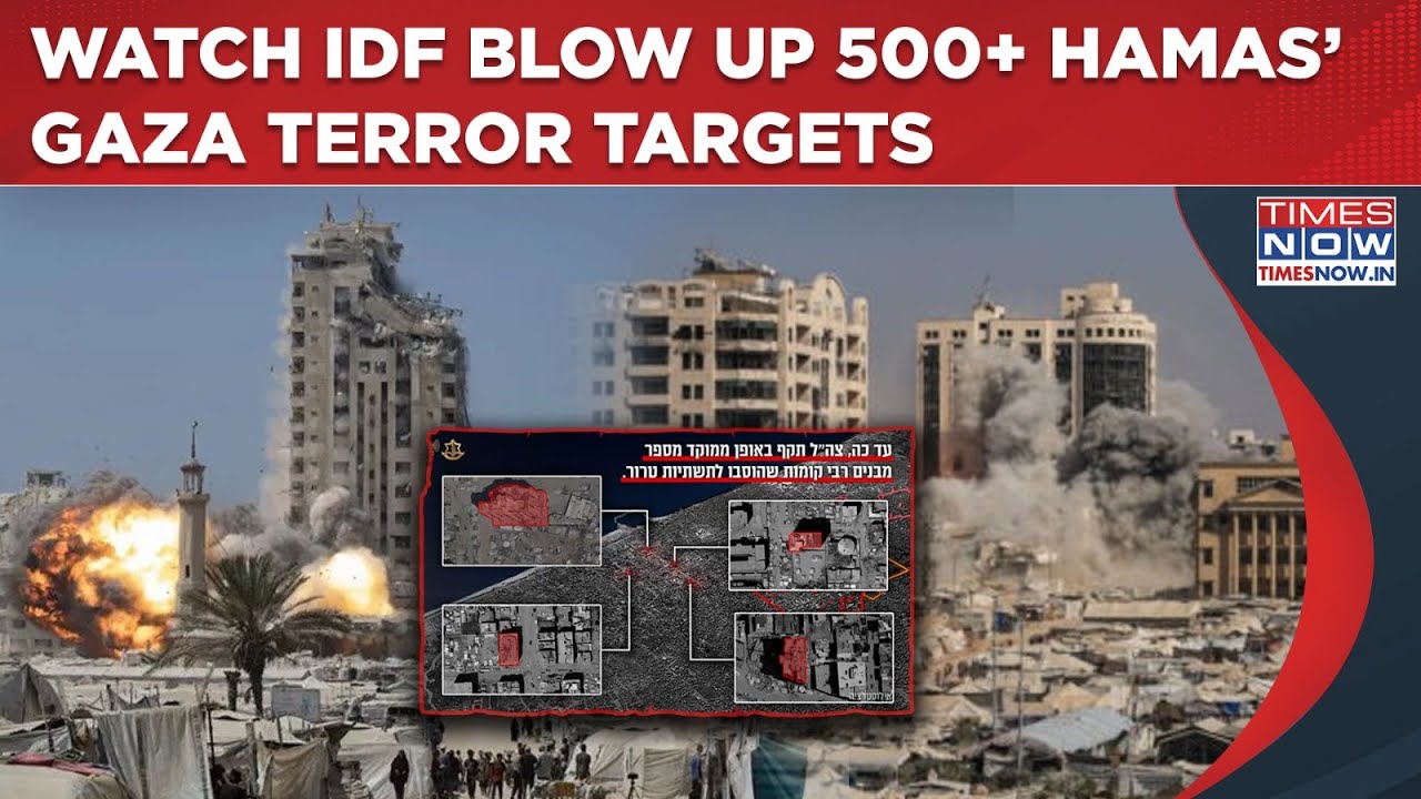 IDF Blows Up 500+ Gaza Terror Targets| Israel Jets Bomb Hamas Tunnels, Buildings| Watch Action Clips